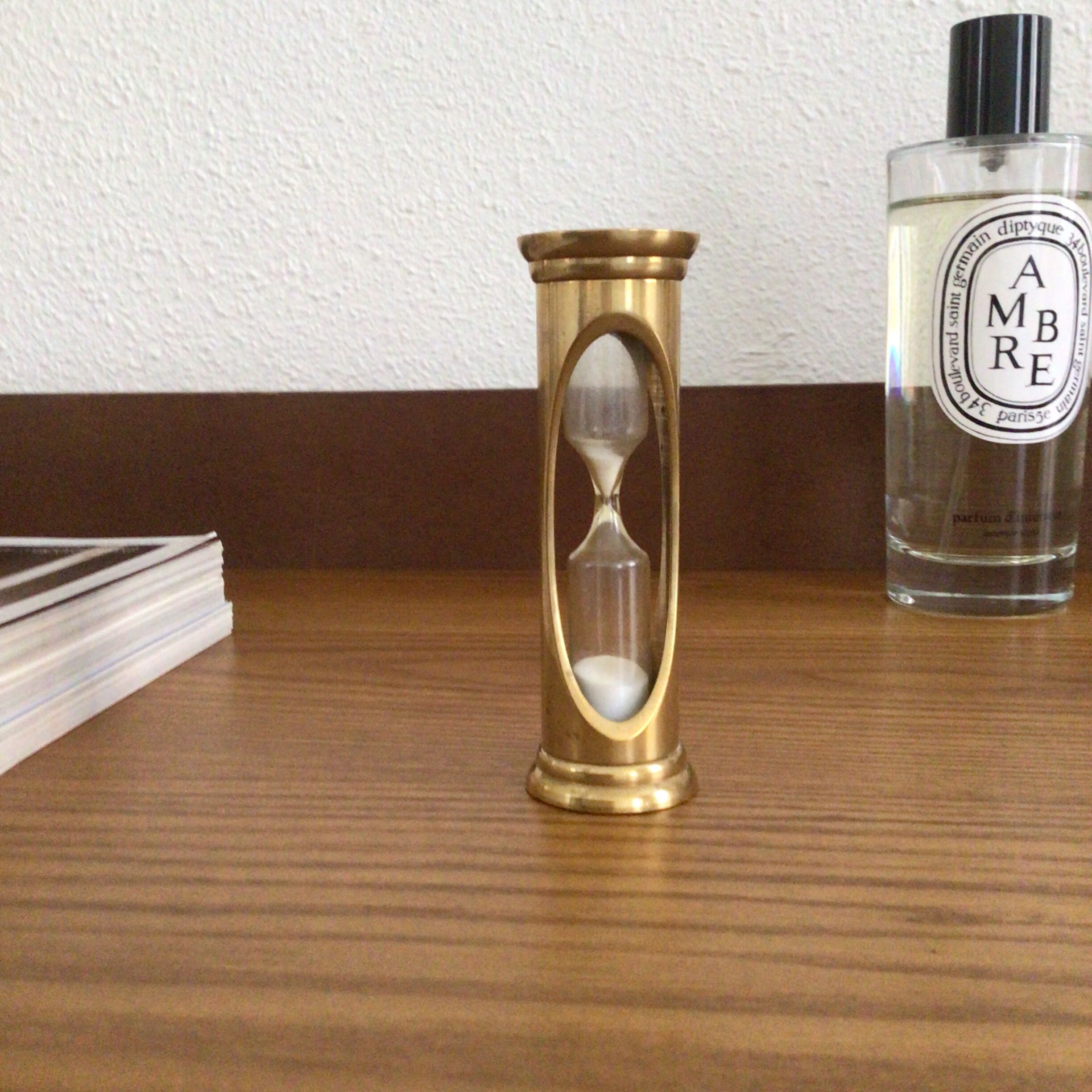 Old vintage golden hourglass