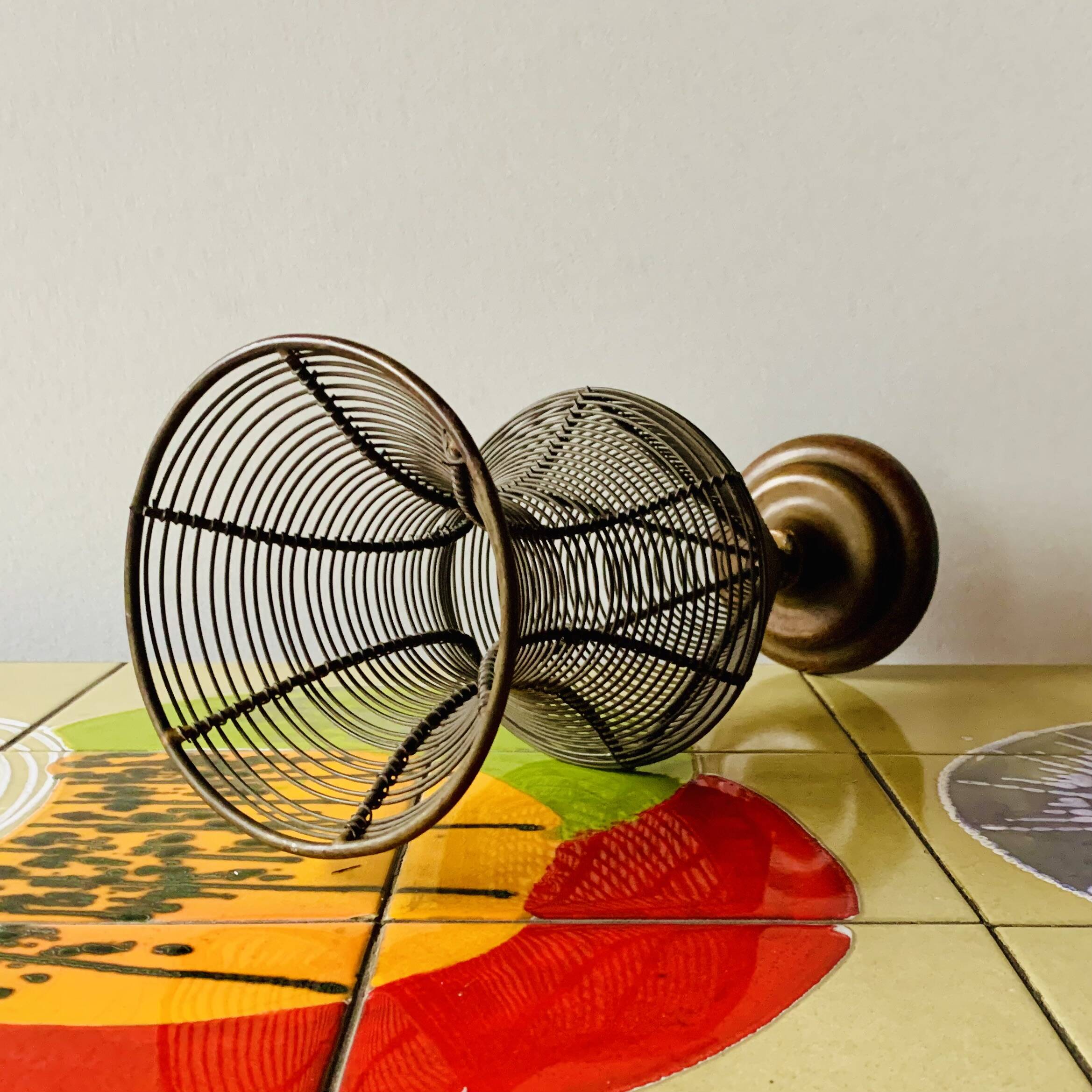 Old decorative wire vase