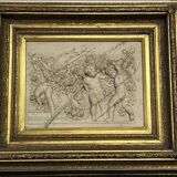 Marble high relief by François Duquesnoy "Putti, garlands and flowers" Paris