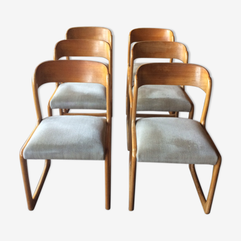 Série de 6 chaises traineau Baumann