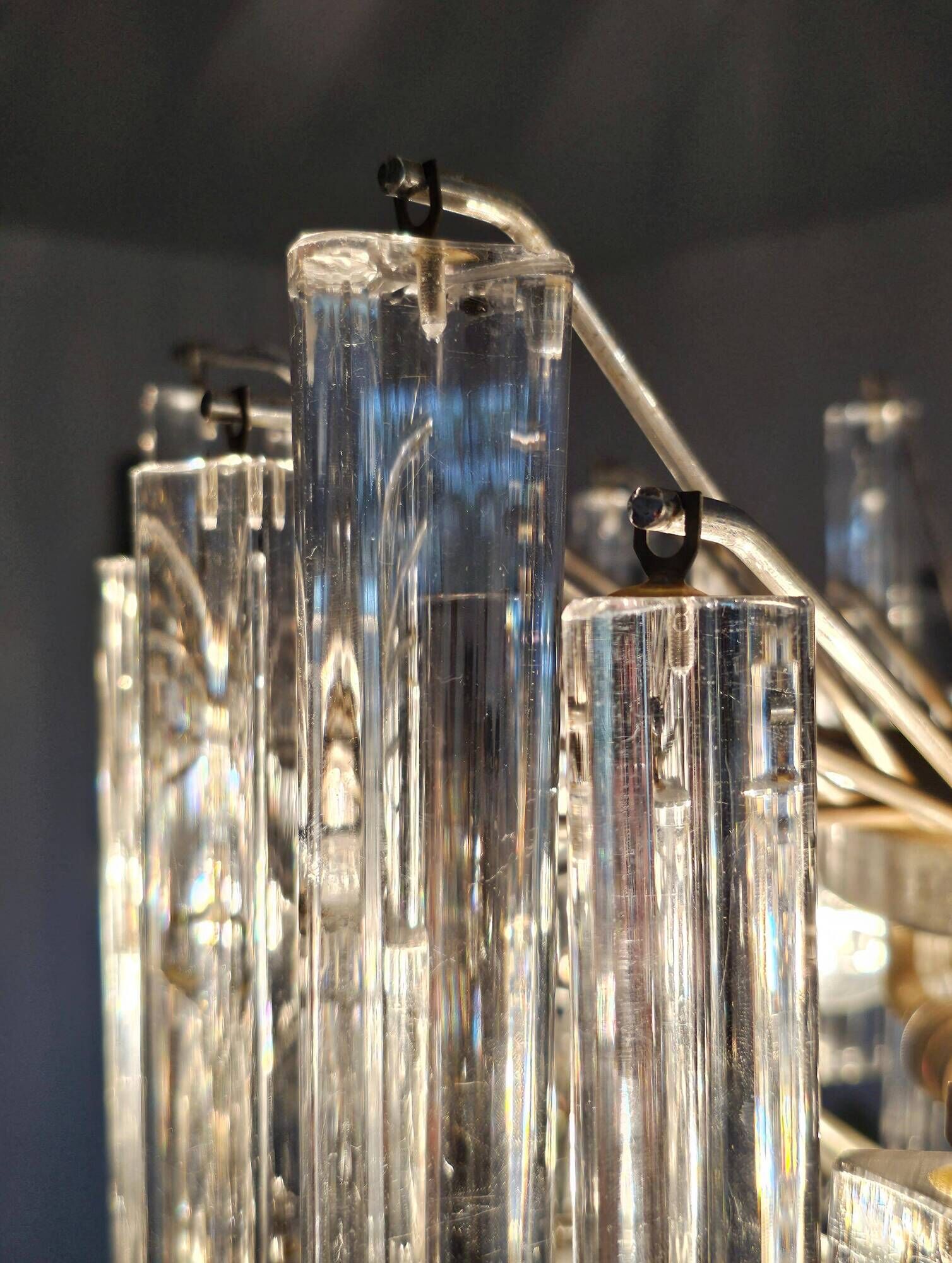 Mid-Century Modern Triedri Crystal Chandelier by Paolo Venini