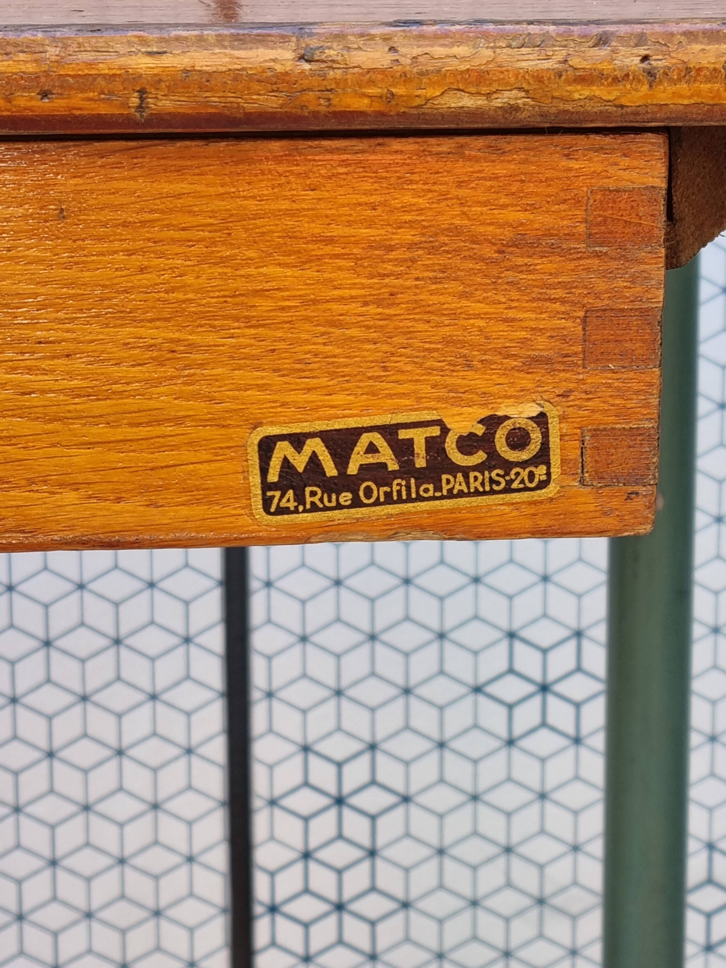 MATCO Antique School Desk – Wood and Metal – 54 x 54 x 40 cm