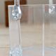 Vintage glass ice bucket with chrome handle.