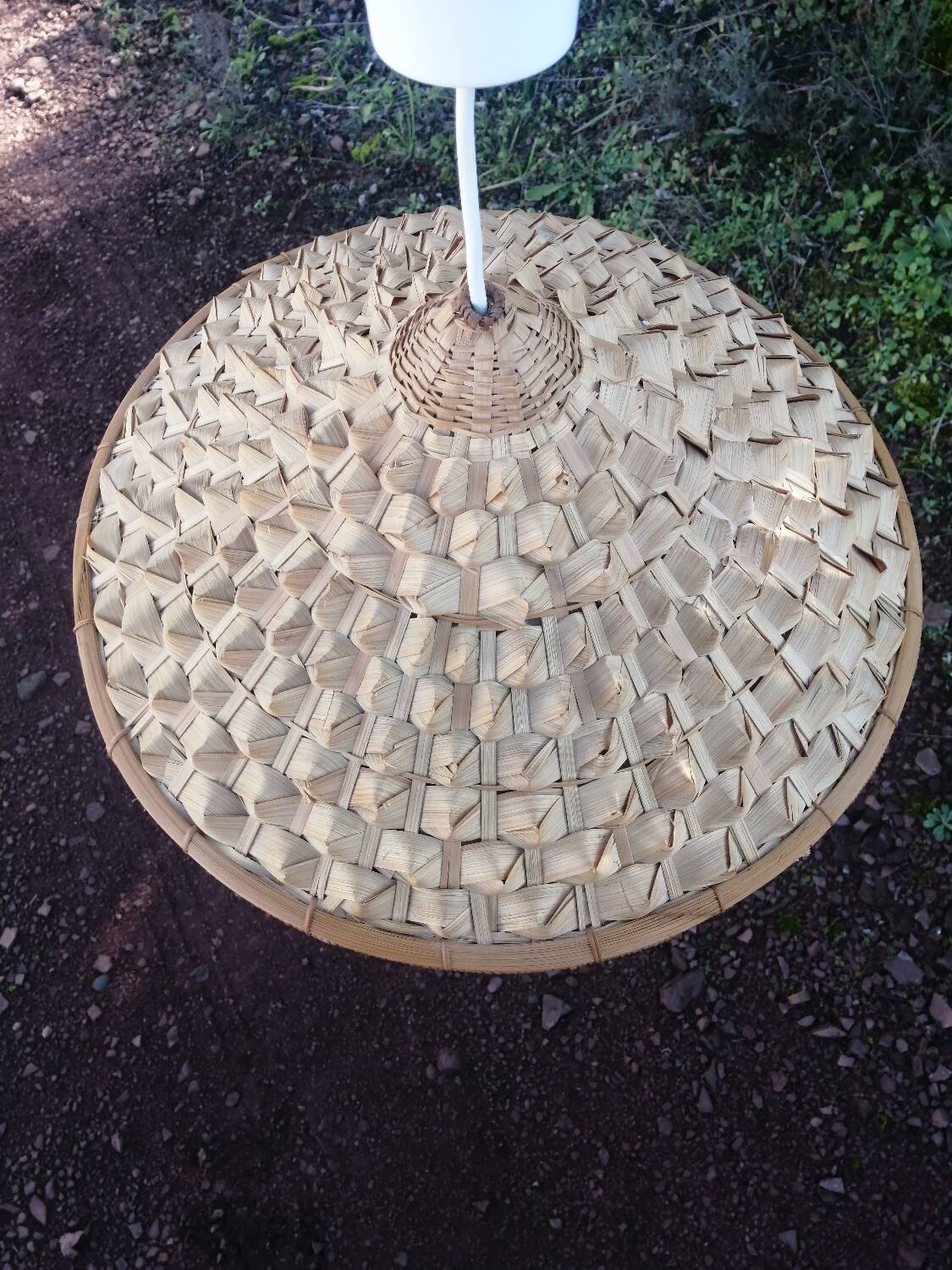 Vintage palm leaf pendant light