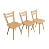 Set of 3 bistro chairs, entirely sandblasted