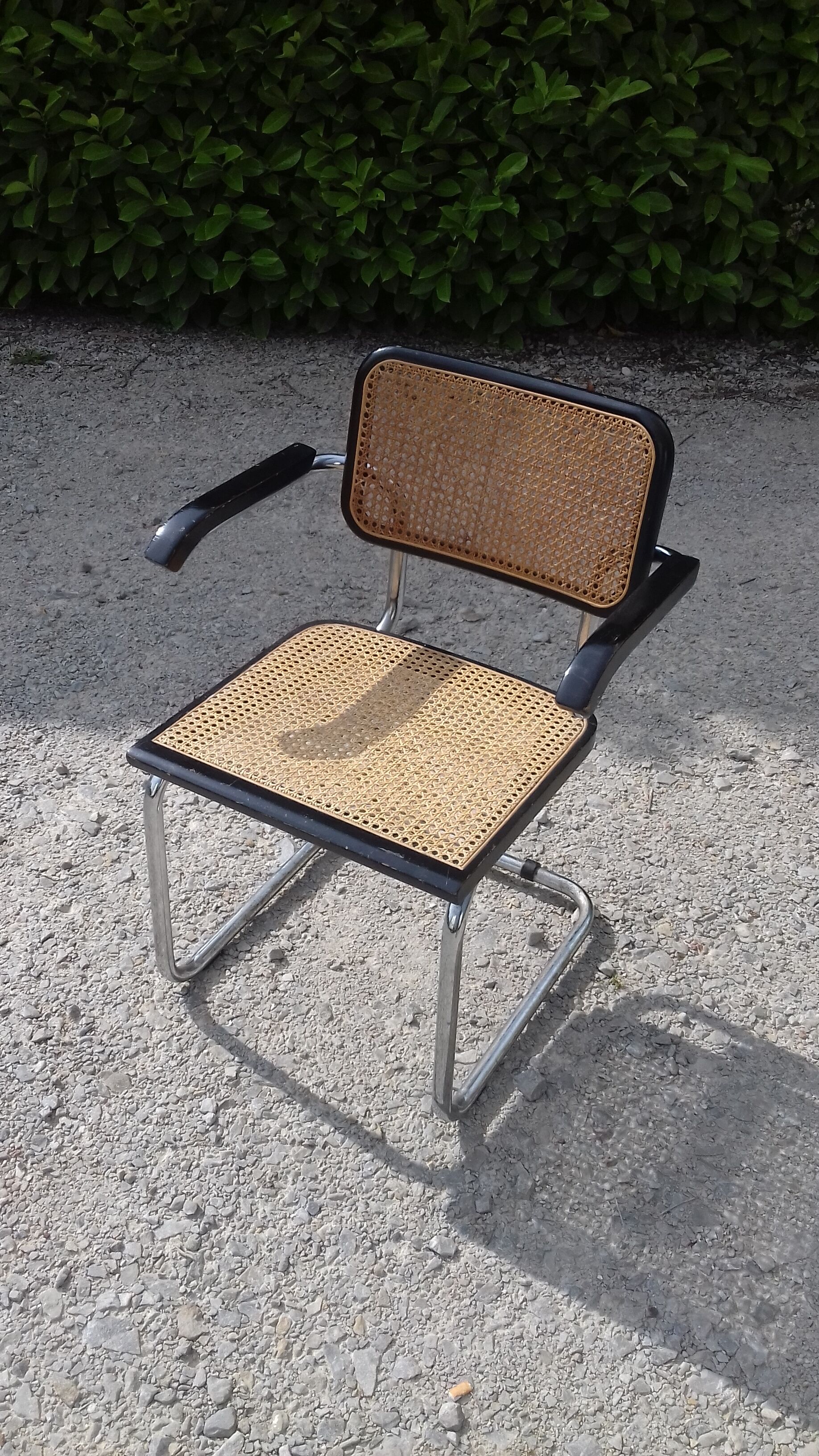 Armchair B33 canne and wood designer Marcel Breuer 70