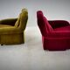 Pair of rare mid-century lounge armchairs, Italy, 1970s