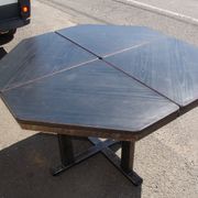 Table vers 1980 en acier et stratifié frène noir