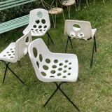 Four. 70s chairs indoor or outdoor.