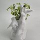 Vintage white porcelain dove planter