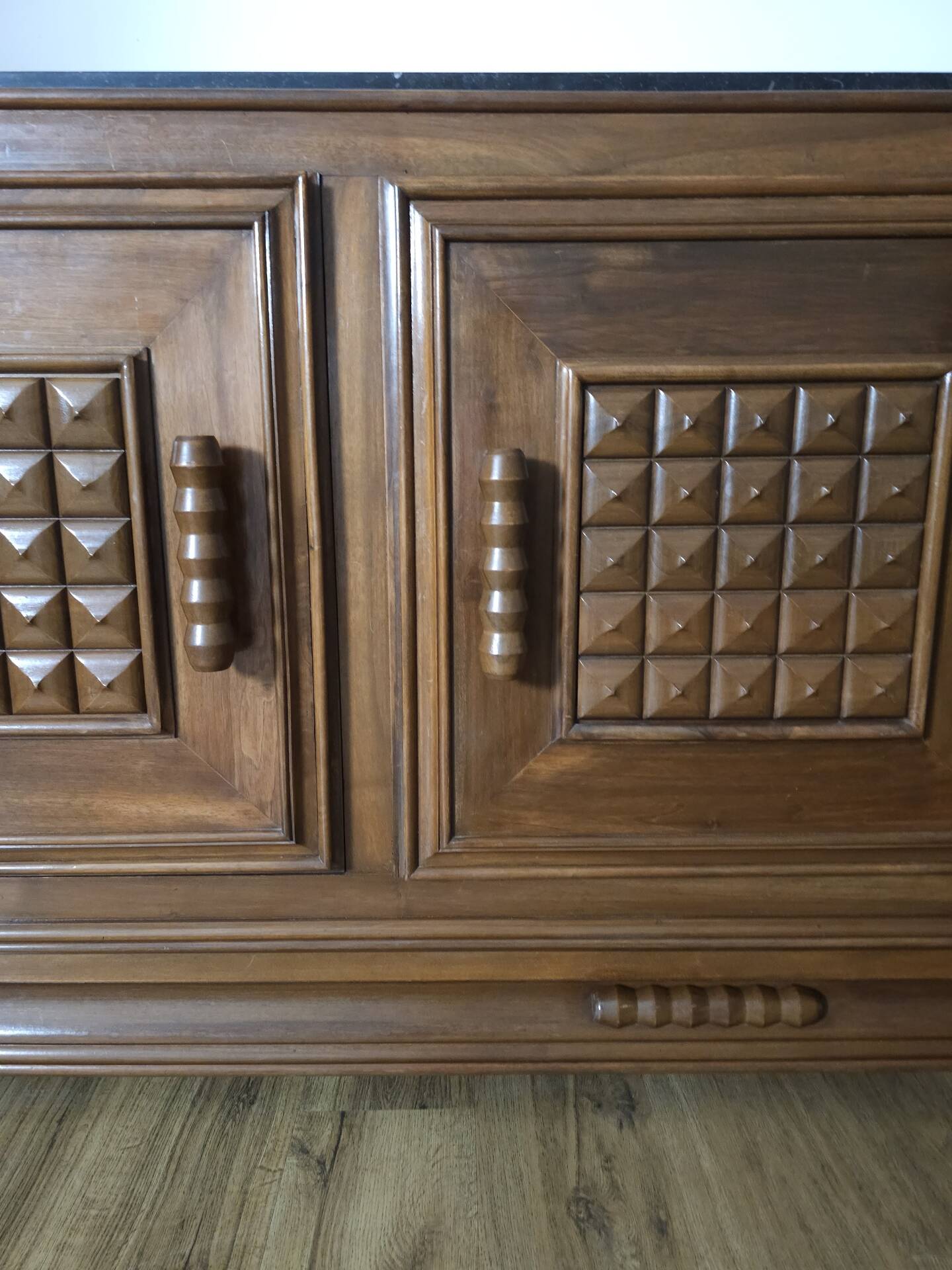 Rare French buffet "Pointe de Diamant" – Antique cabinetmaking work