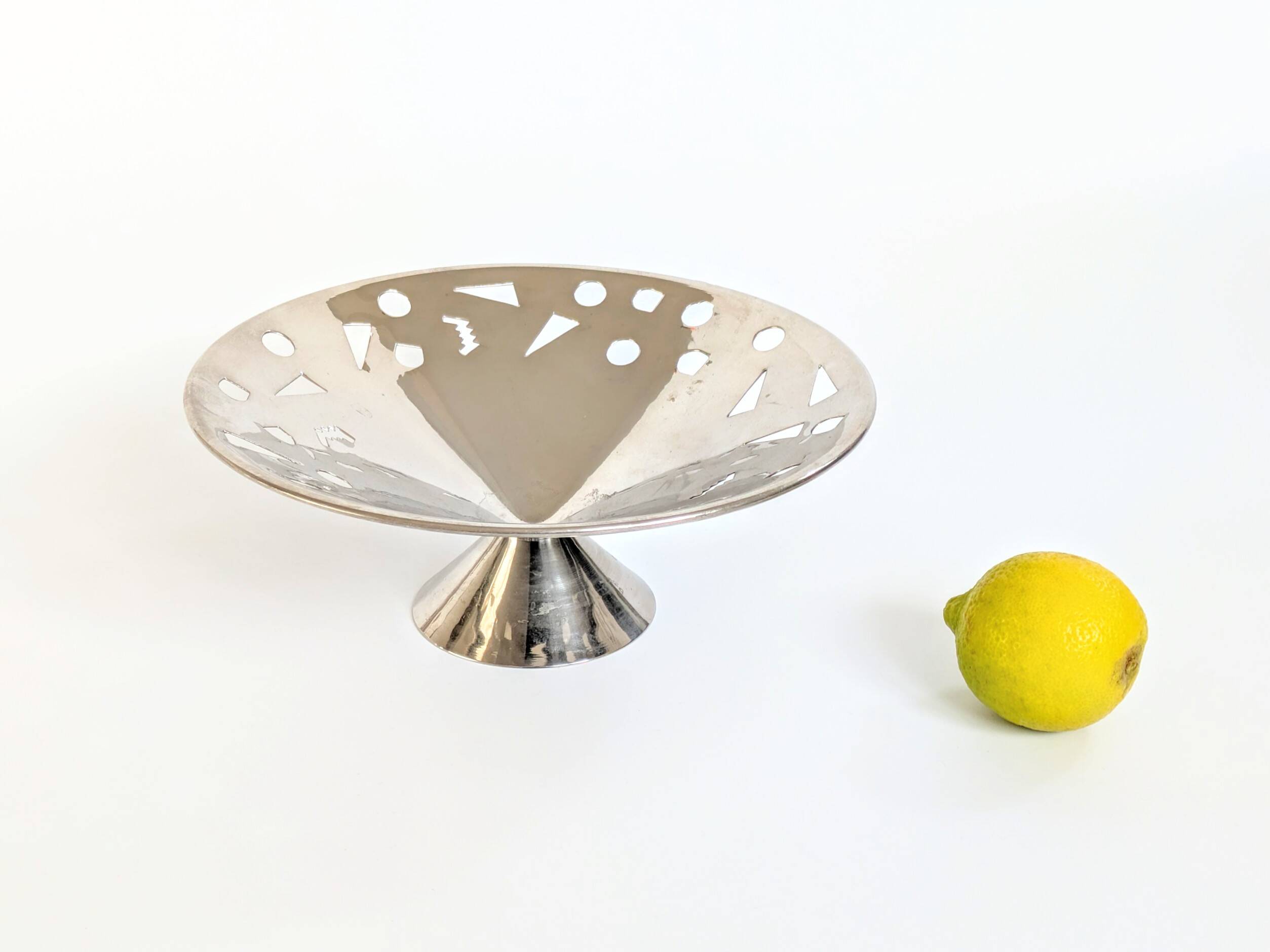 1980s Memphis Style Fruit Bowl | Stainless Steel