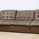 Vintage modular patchwork leather sofa, 1970s