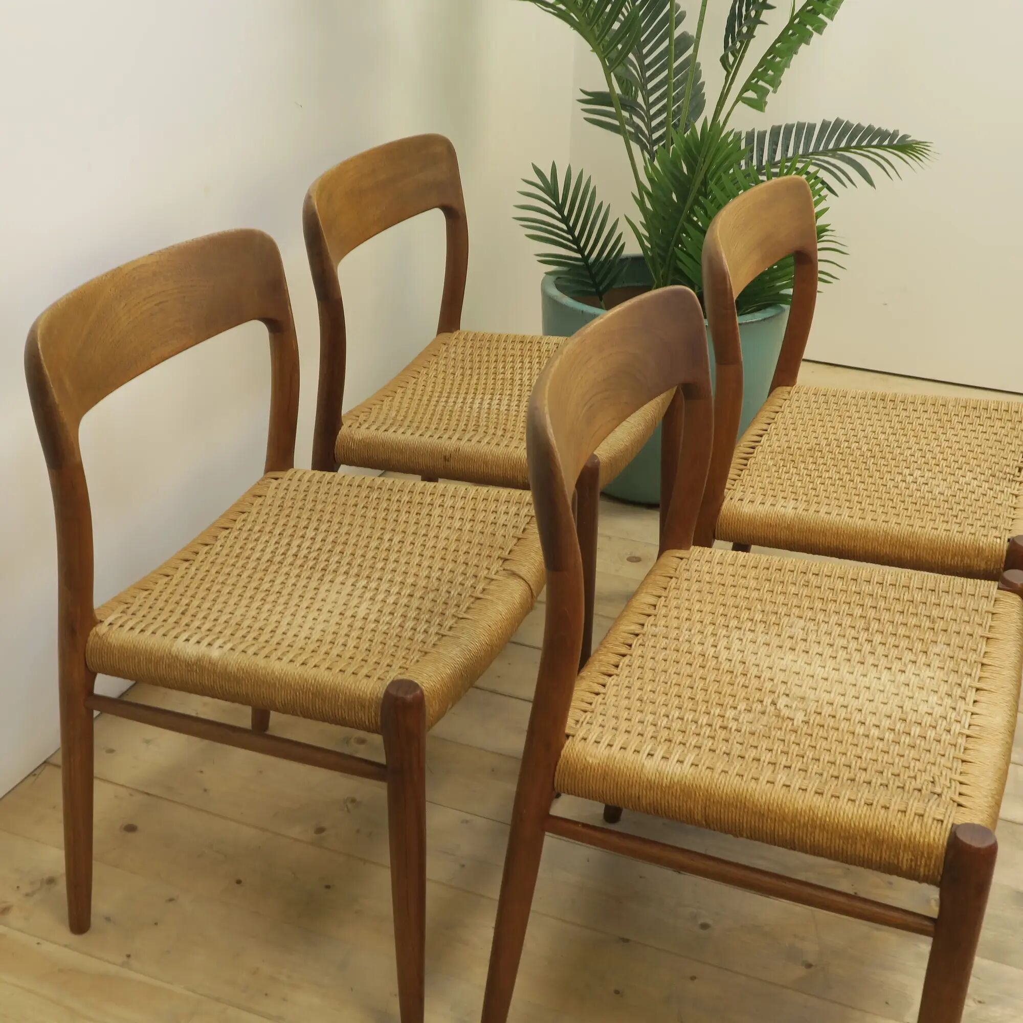 Set of 4 chairs model 75 by Otto Møller, Denmark 1960
