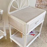 Pair of Vintage Rattan Bedside Tables