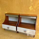 Duo of illuminated bedside tables from the 1970s