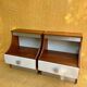 Duo tables de chevet éclairants space age 1970