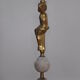 Ancient alabaster lamp and bronze cherub decoration