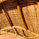 Deck chair sunbed in rattan and bamboo 1960