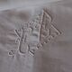 Drap ancien en lin début XXe monogrammé & brodé main