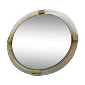 Luxury Round “Torciglione” Gold Murano Glass Wall Mirror in Barovier Style
