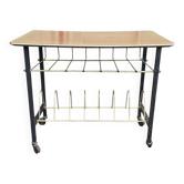 Vintage 1950s magazine table in metal and formica.