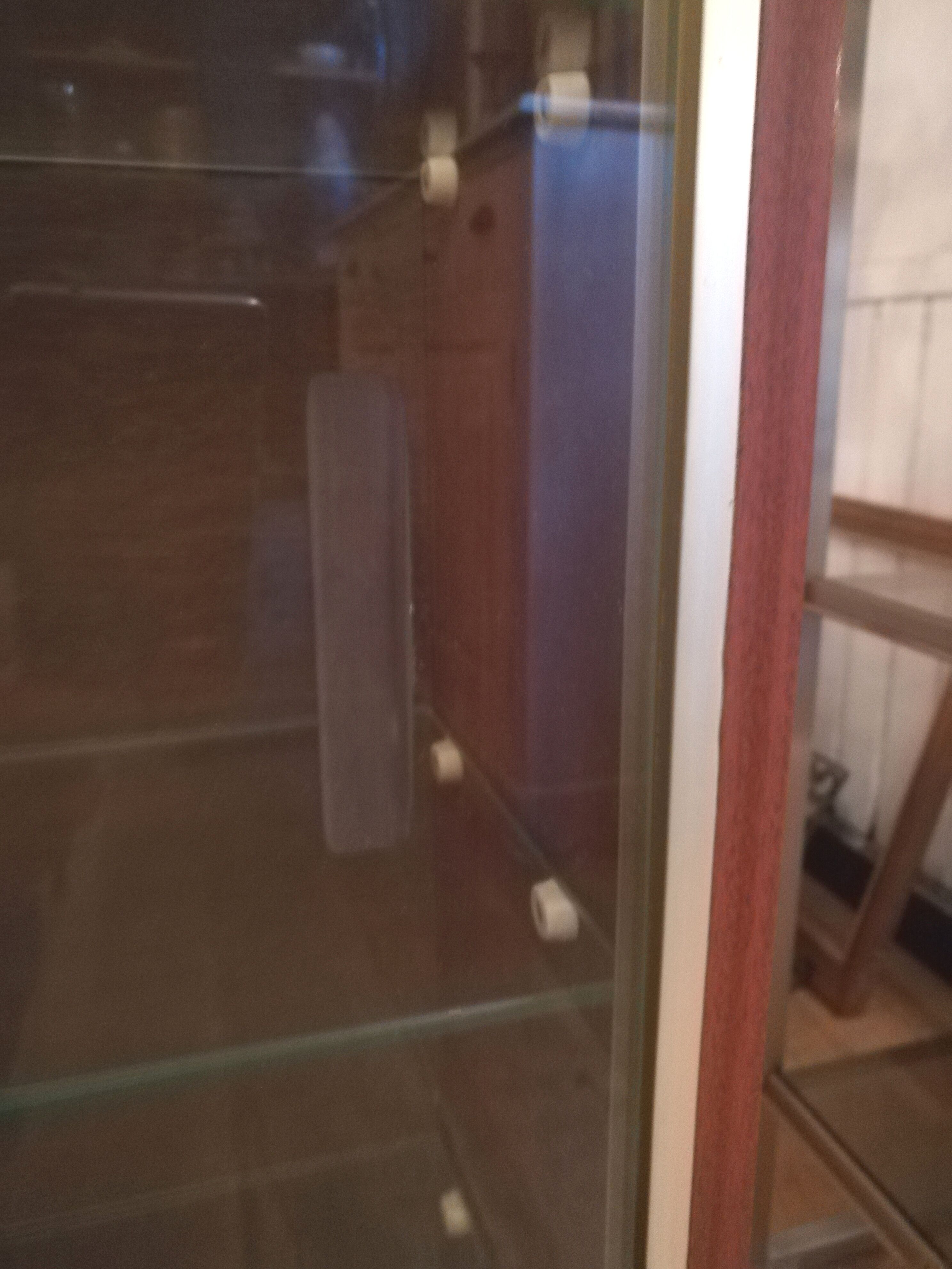 Pair of mahogany veneer showcases