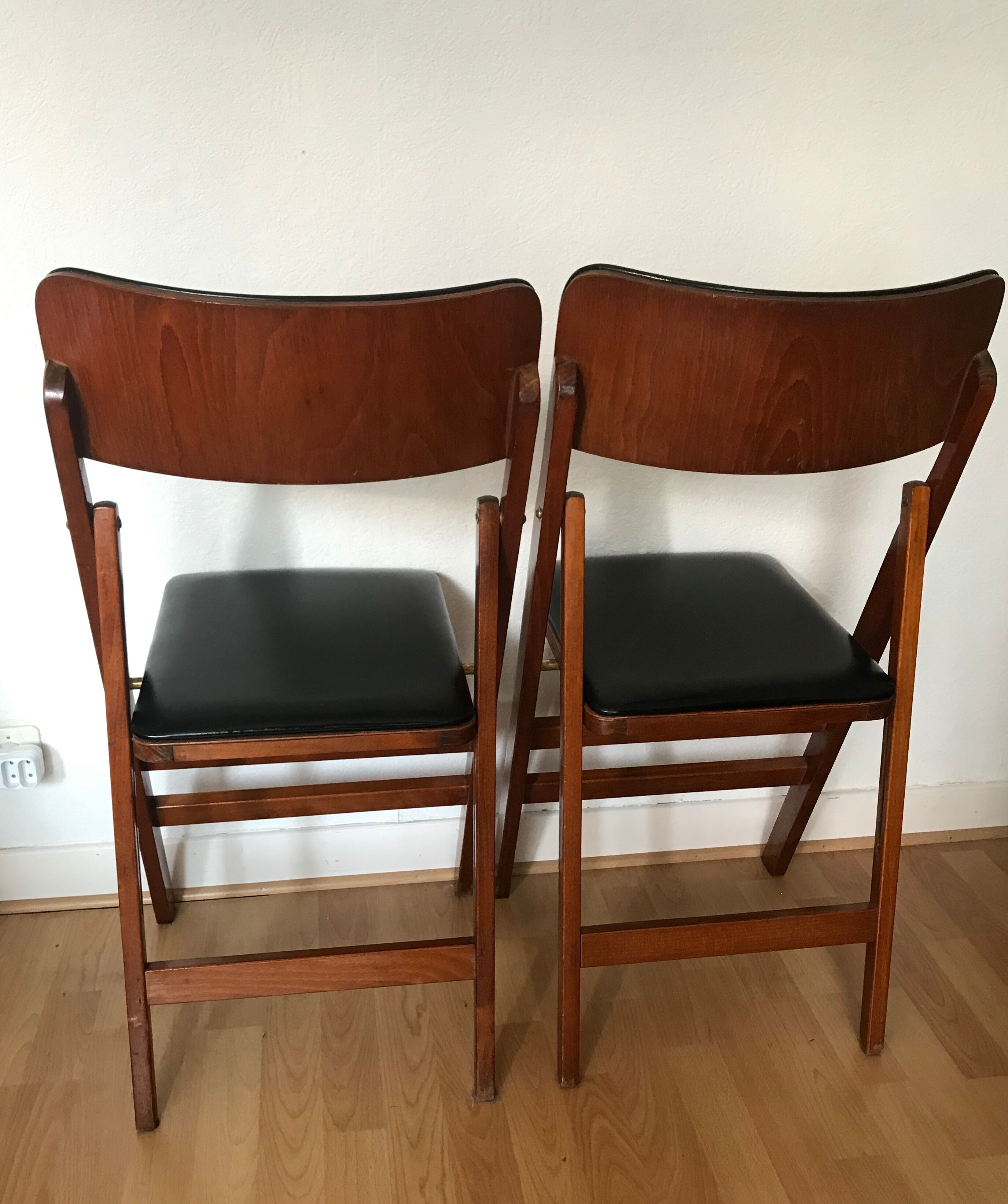 Pair of folding Scandinavian chairs