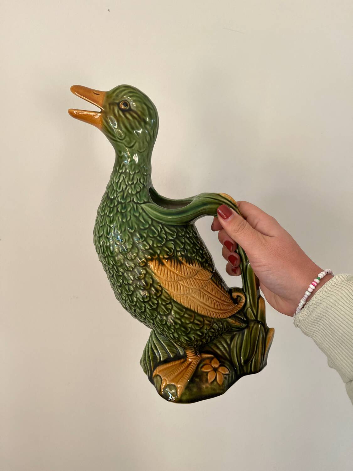 Vintage duck-shaped zoomorphic jug