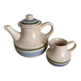 Teapot and milk jug Gien Faïencerie