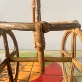 Vintage plant holder tricycle in bamboo and rattan