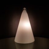 All glass white cone table lamp, 80