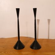Pair of brutalist cast iron candlesticks 1950