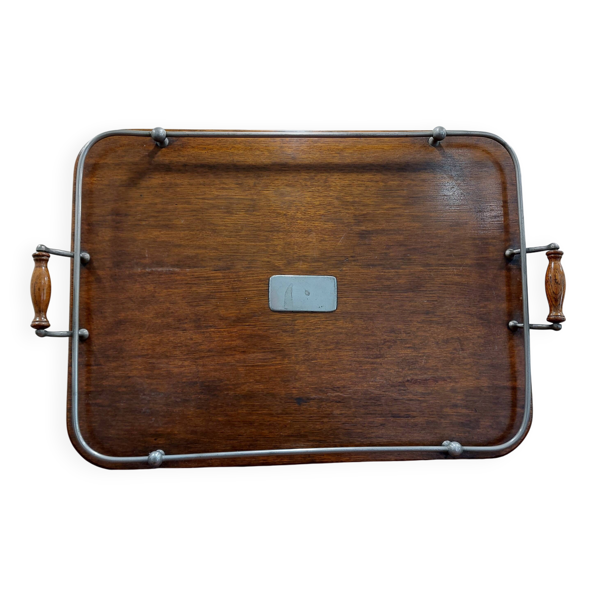 Wood serving tray with border