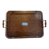 Wood serving tray with border