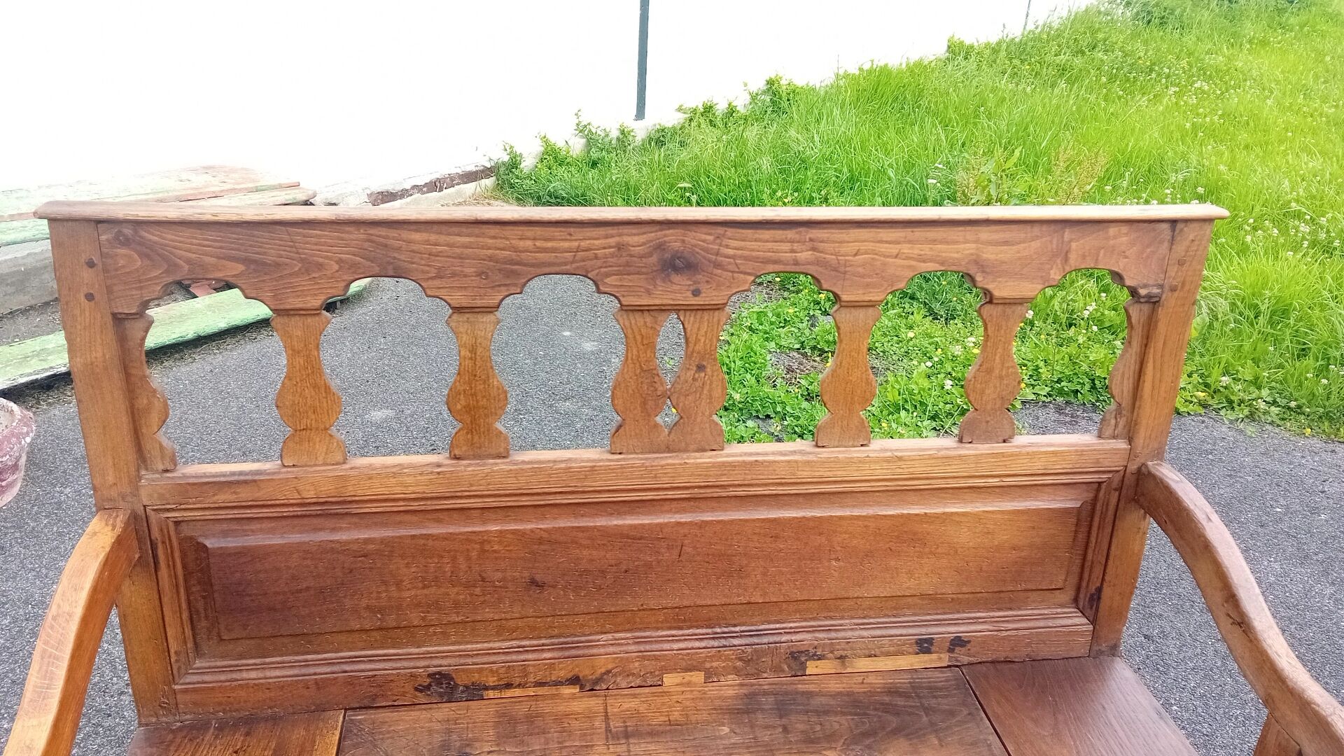 Coffre banc en chêne XIX ieme