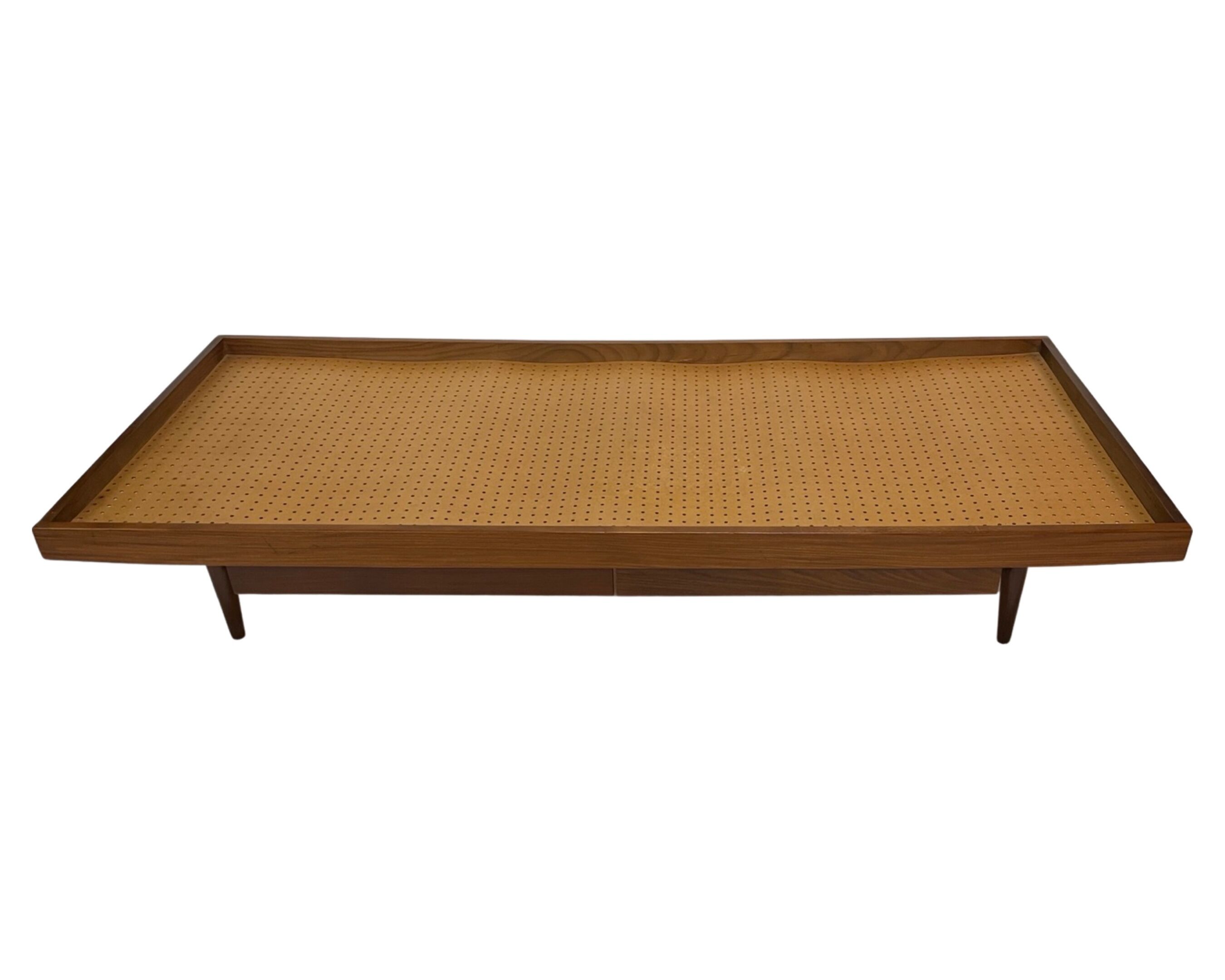 Vintage mid century daybed teak design with drawers