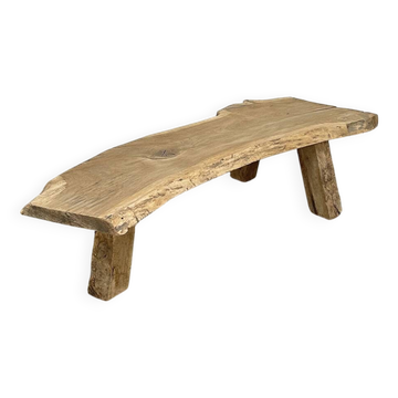 Half-moon wooden coffee table/bed foot