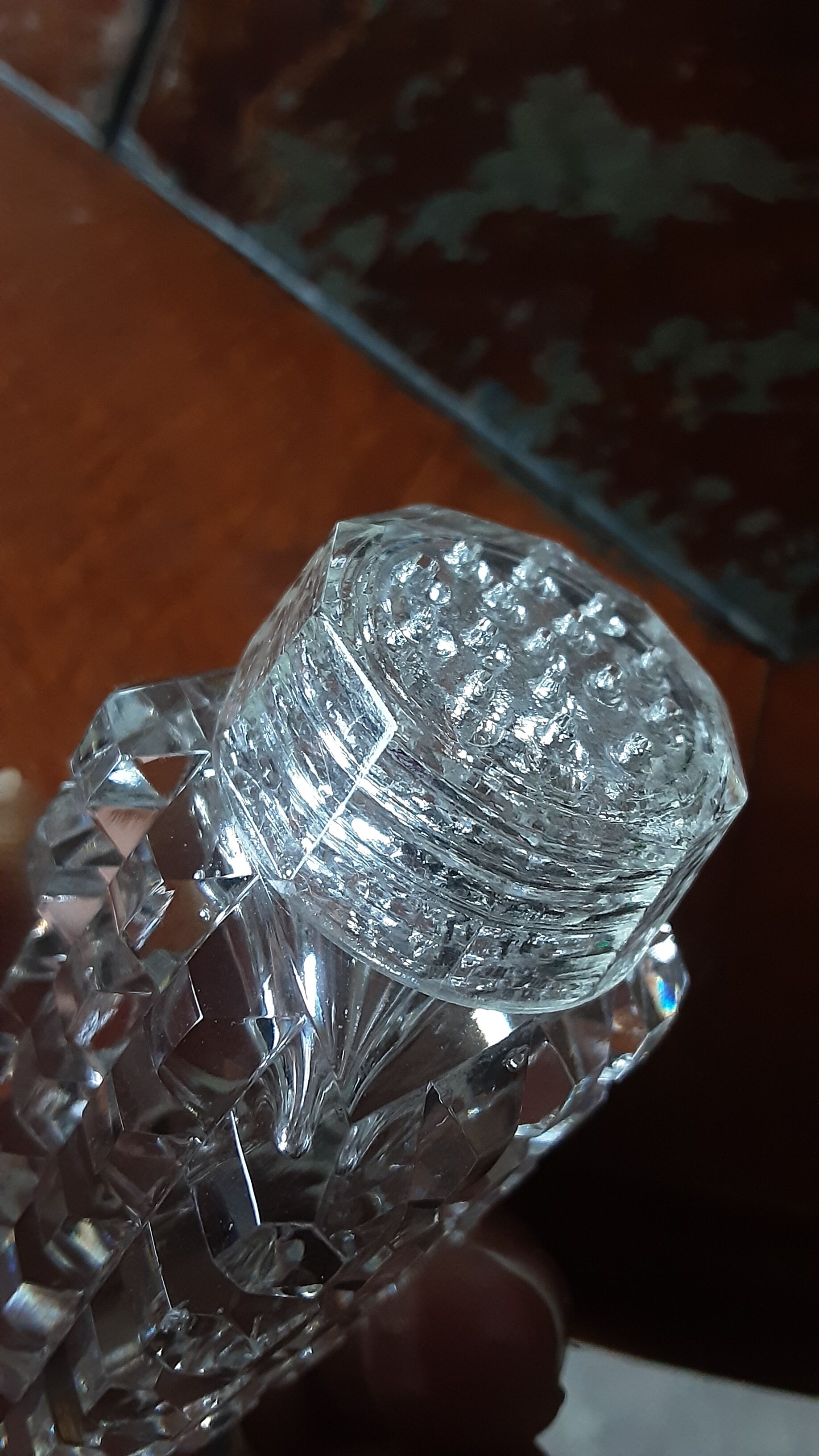 Cut crystal pepper salt shaker - vintage