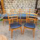 Set of 6 teak chairs and imitation black leather an 60 scandinavian design