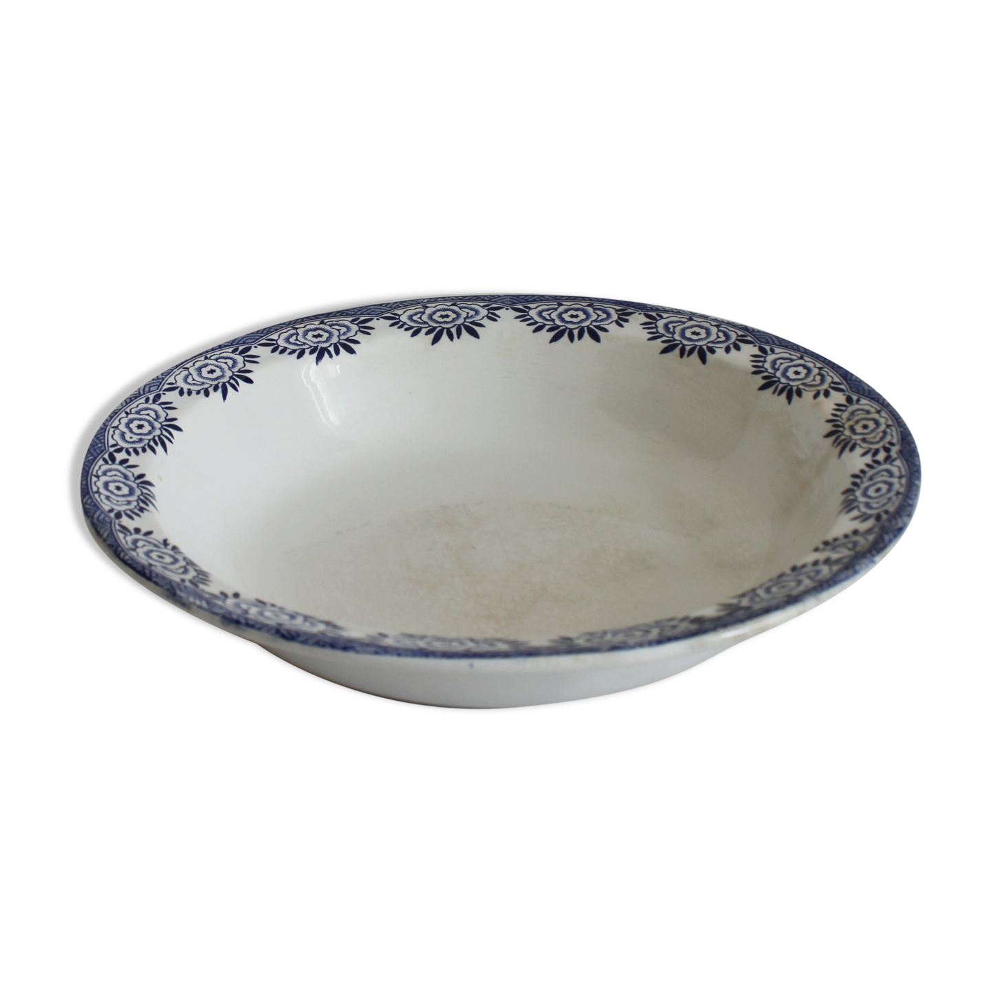 Deep dish or salad bowl in iron earth "capri" sarreguemines and digoin