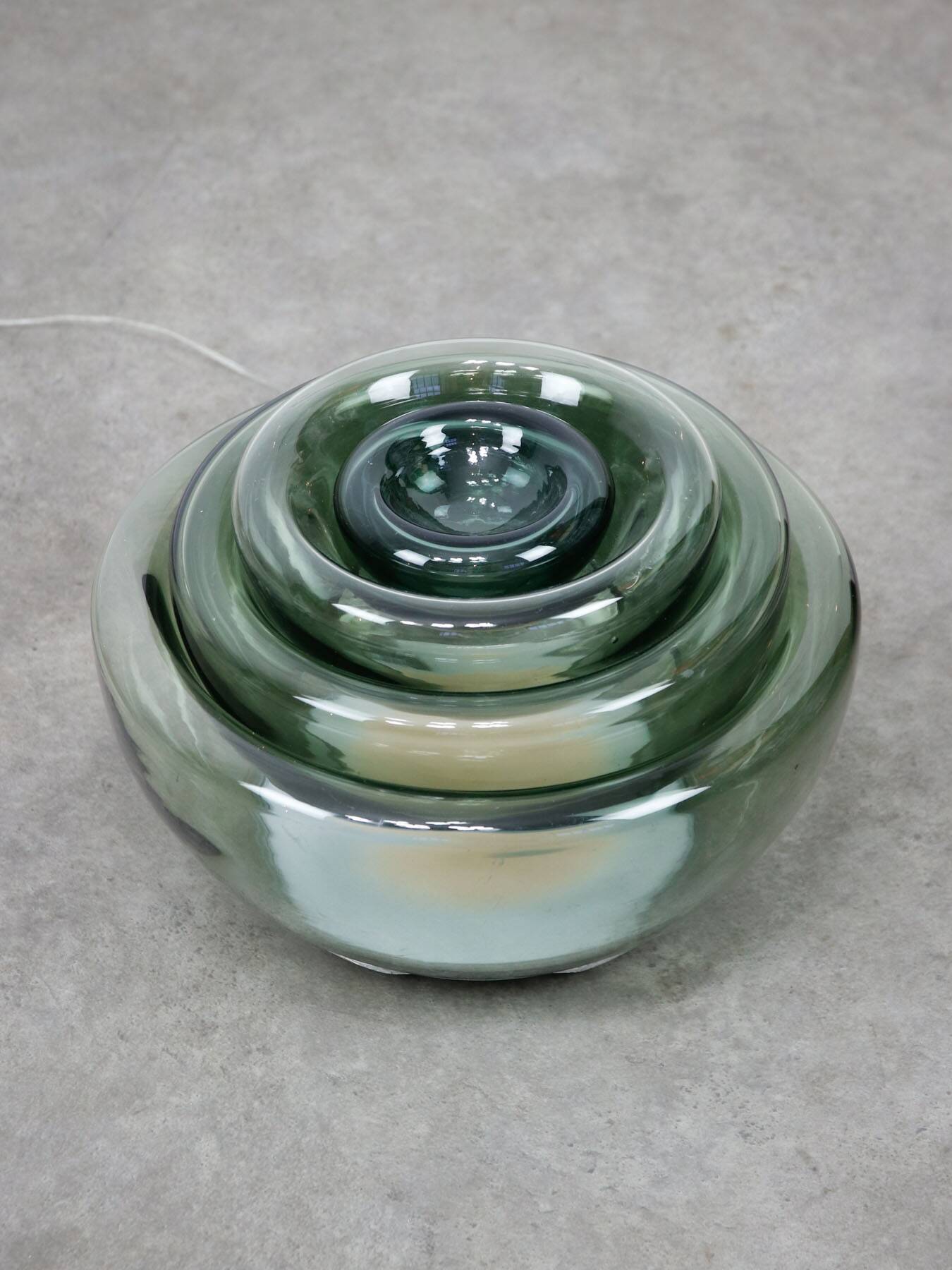 Lampe de table vintage italienne Cascade en verre fumé, années 1970