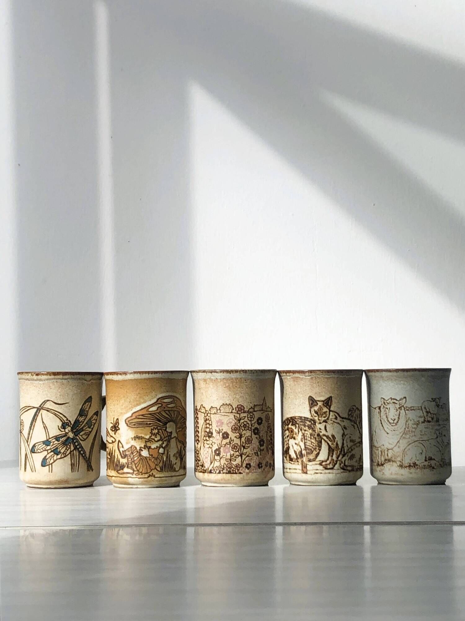 Set of 5 Dunoon ceramic mugs Made in Scotland