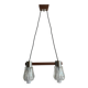 Art Deco glass and teak suspension