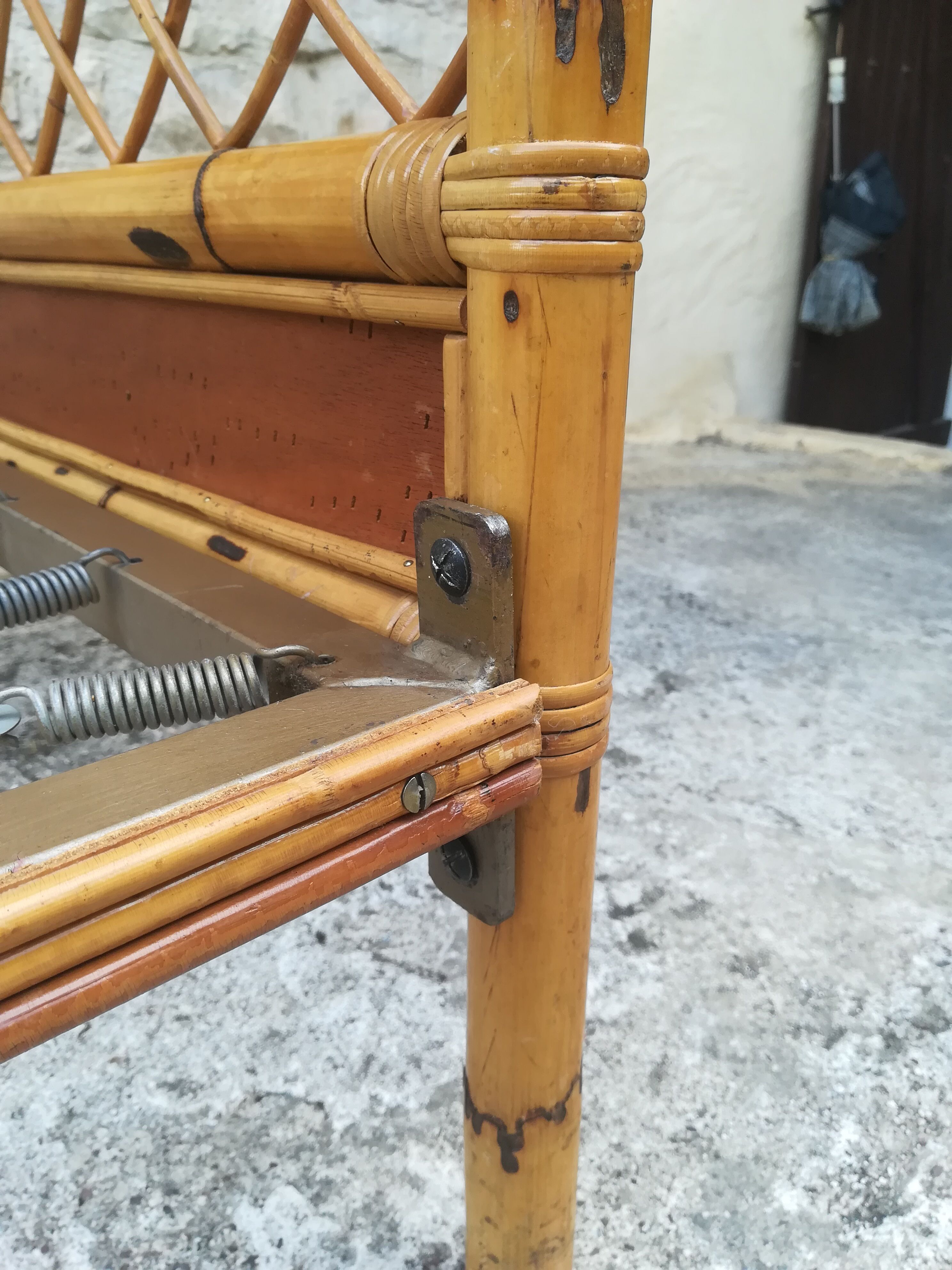 Bamboo and rattan bed