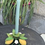 Metal candle holder vintage lemons