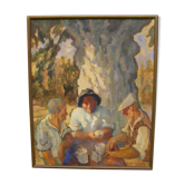 Peinture "buveurs au soleil"