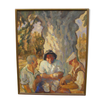 Painting "drinkers in the sun"