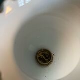 White porcelain wall light and silver metal fastener