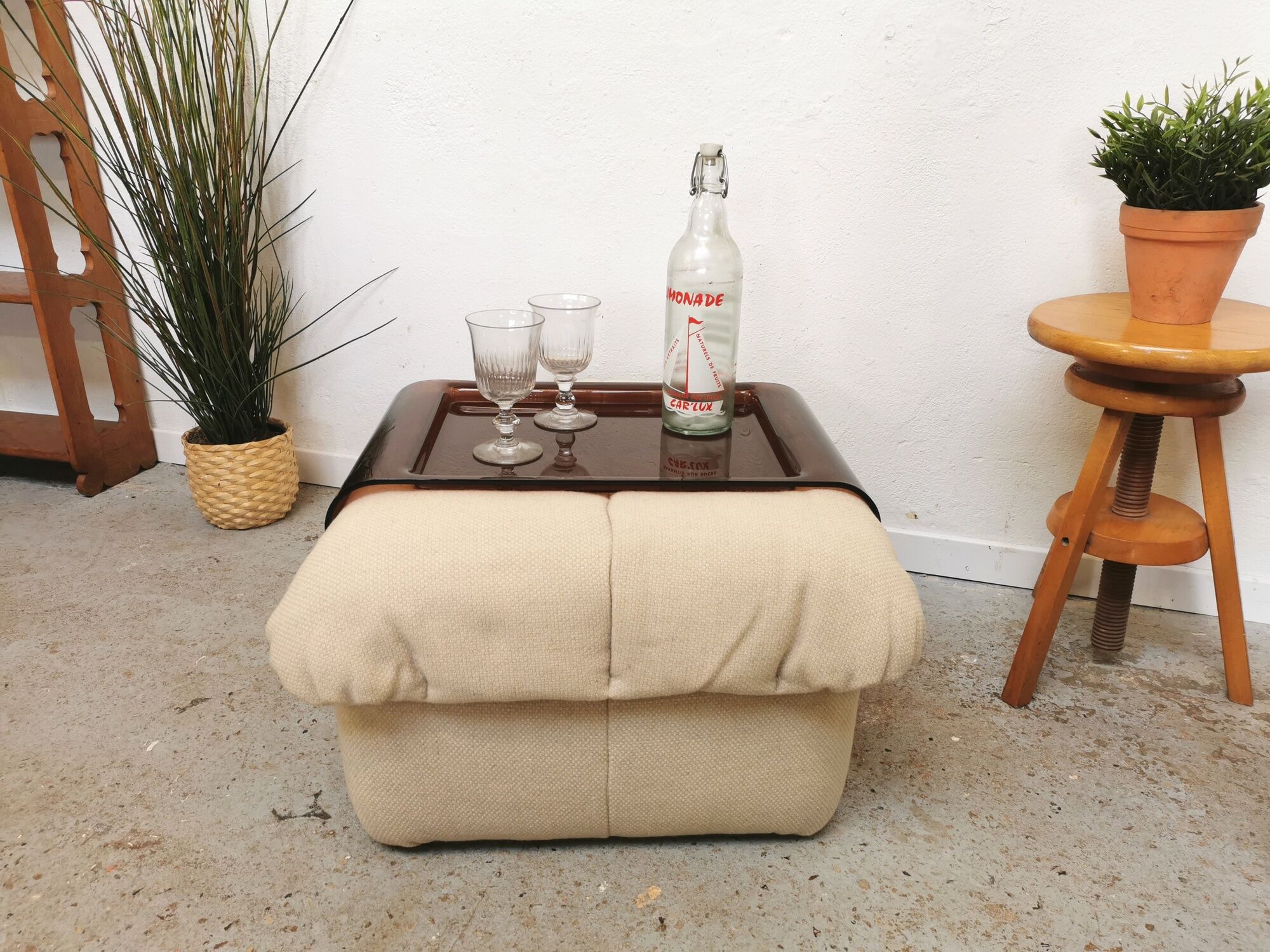 Pouf Gao by Jean Paul Laloy for Cinna vintage design 1970